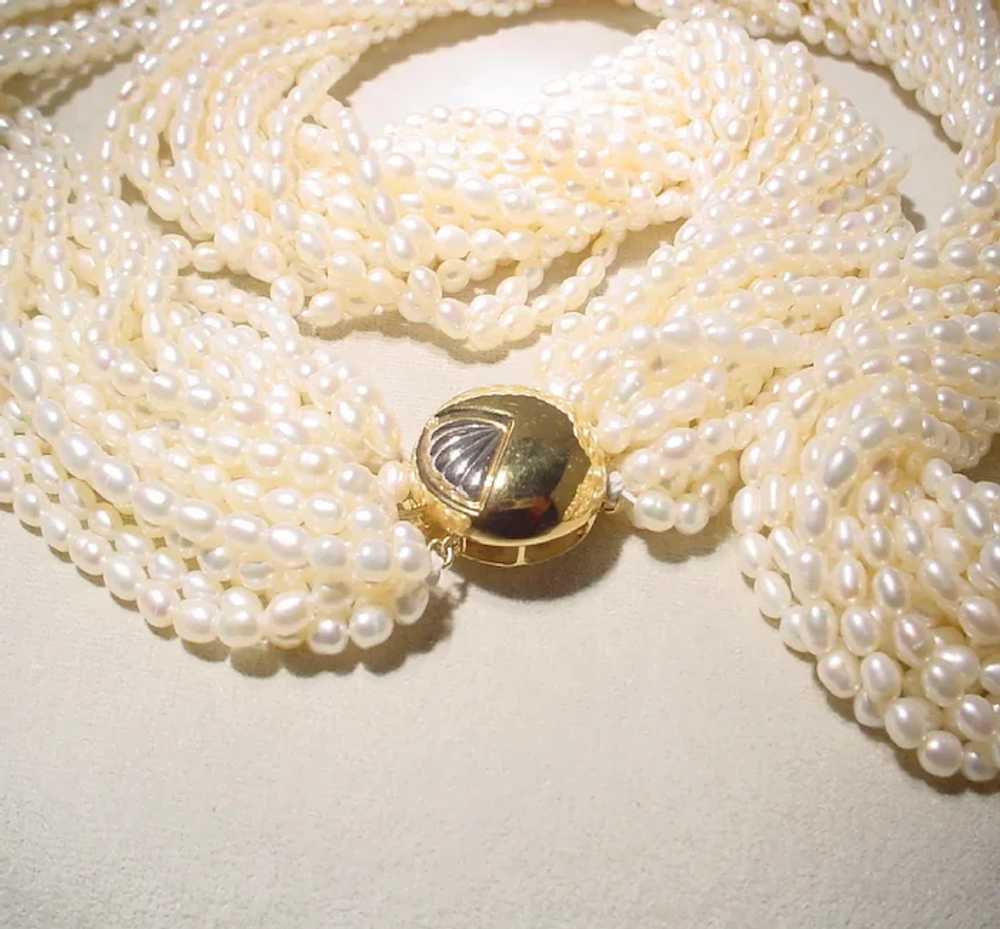 Massive Extra Fine Biwa Cultured Pearl Necklace T… - image 2