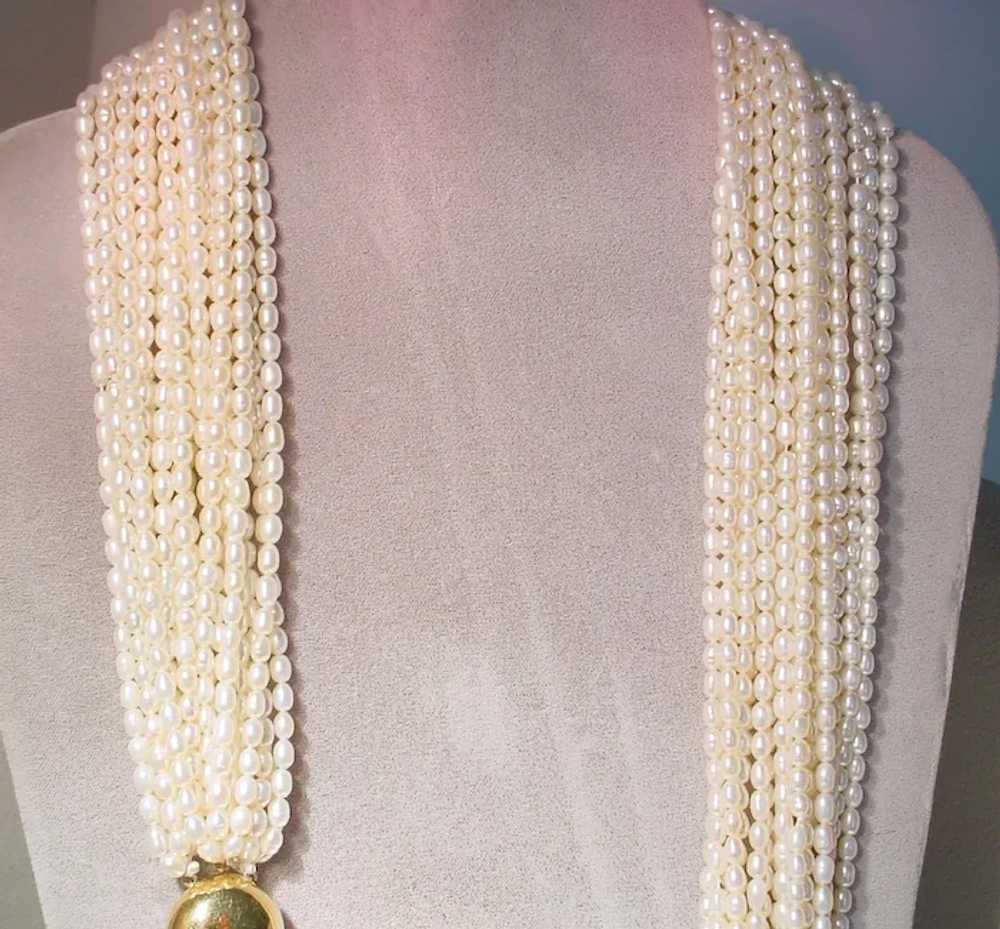 Massive Extra Fine Biwa Cultured Pearl Necklace T… - image 8