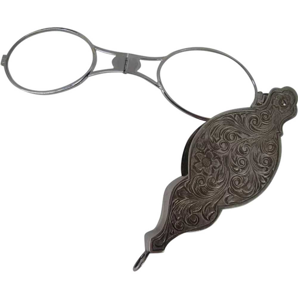 Antique Lorgnette ~magnifying Folding Glasses ~925 Si Gem 4714