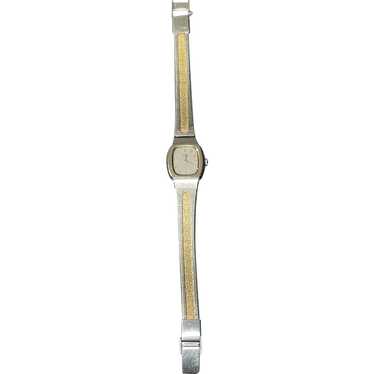 Seiko Two Toned Etched Design Wrist Watch - image 1