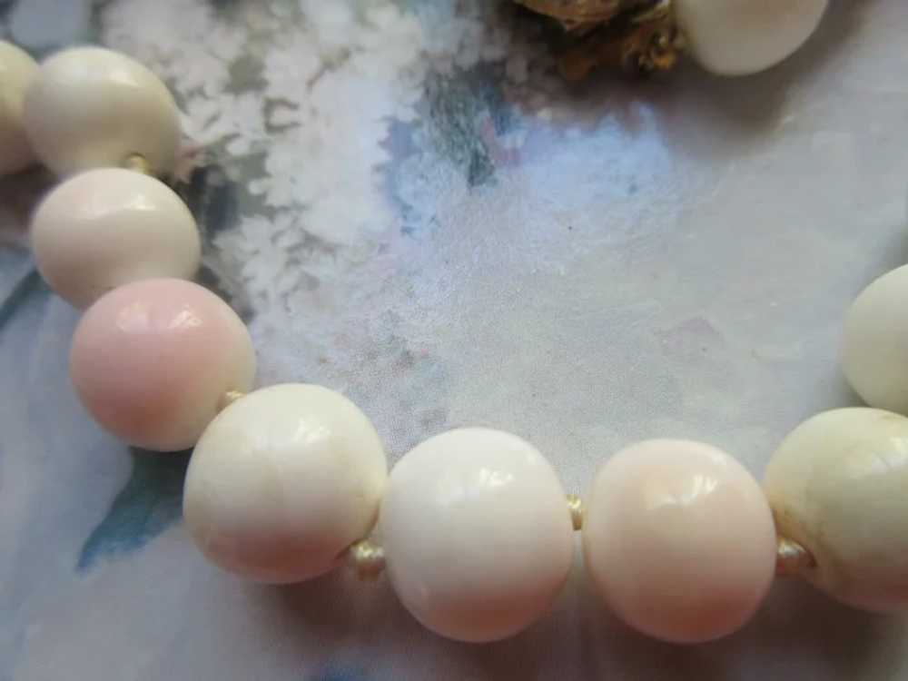 Vintage Carved Shell Beaded Necklace with Carved … - image 7
