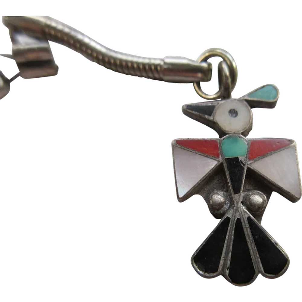 Vintage Zuni Thunderbird Key Chain Pendant - image 1