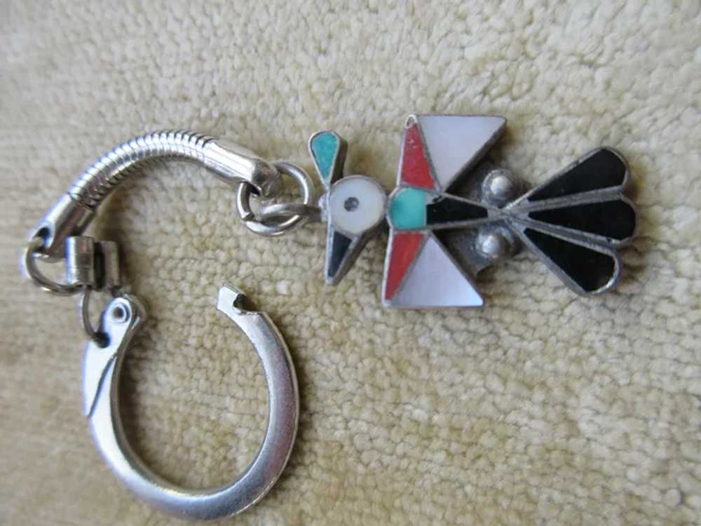 Vintage Zuni Thunderbird Key Chain Pendant - image 5