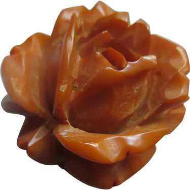 Older Vintage Bakelite Rose Pin - image 1