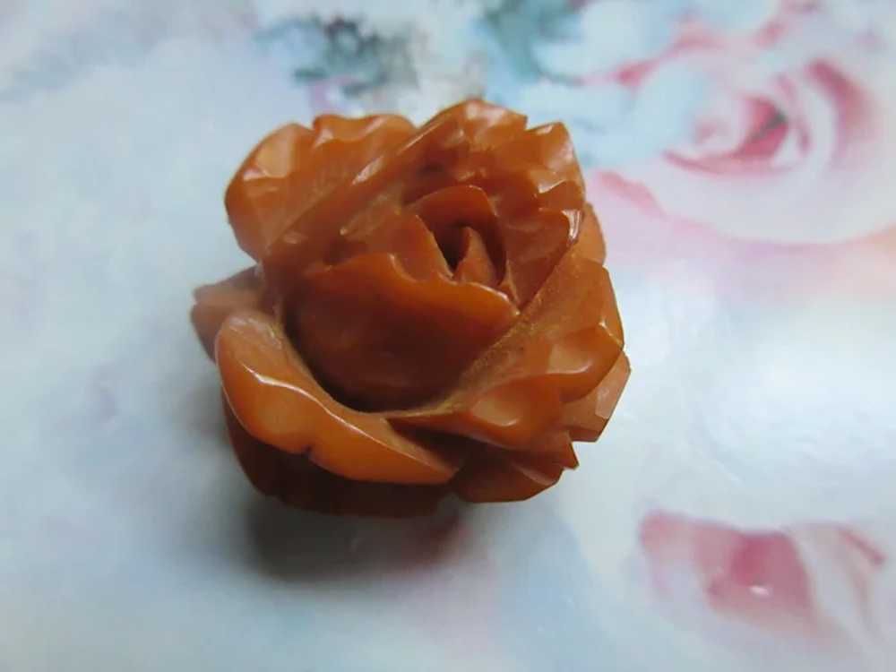 Older Vintage Bakelite Rose Pin - image 3