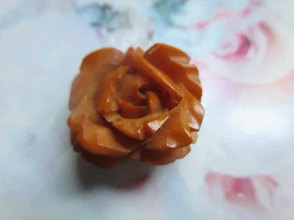 Older Vintage Bakelite Rose Pin - image 4