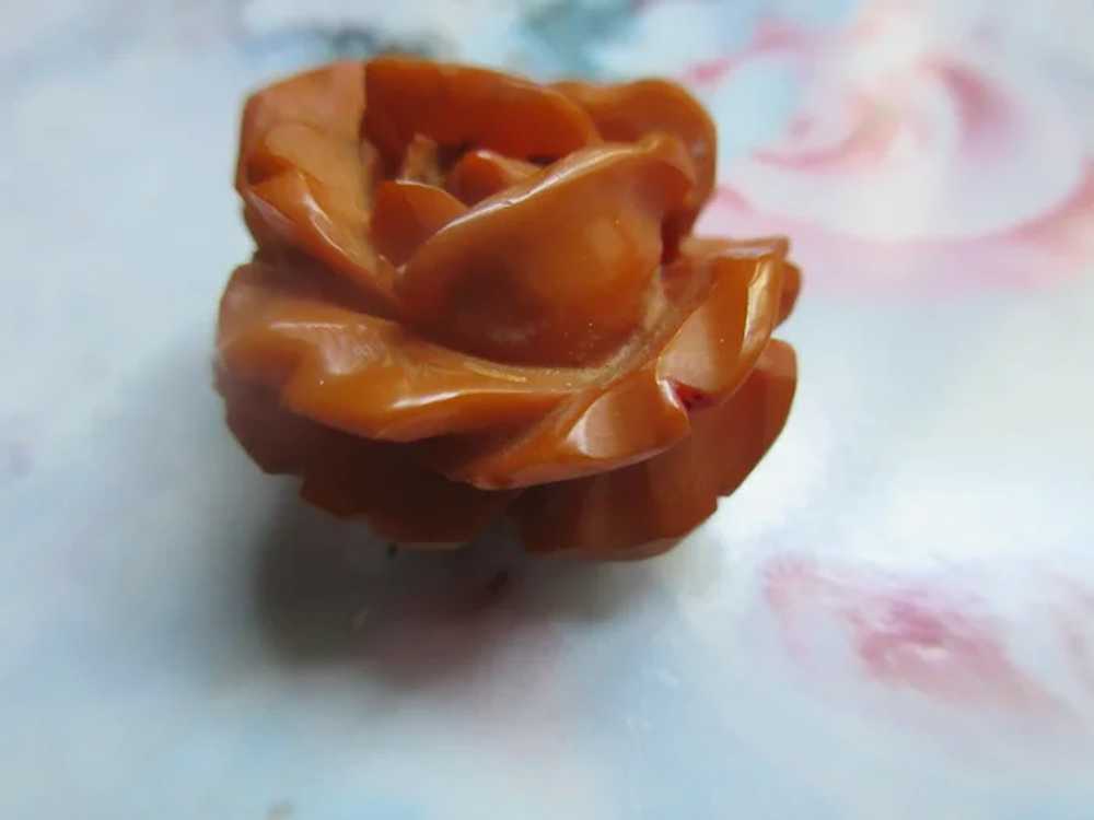 Older Vintage Bakelite Rose Pin - image 5