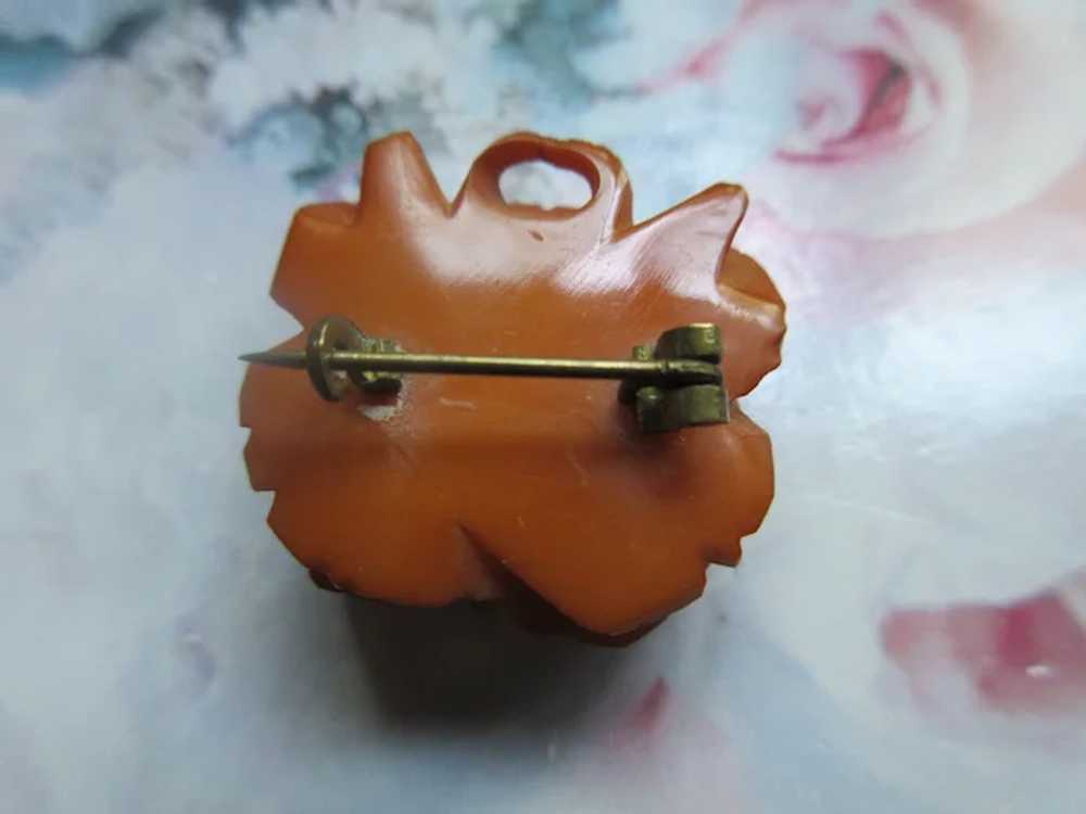 Older Vintage Bakelite Rose Pin - image 7