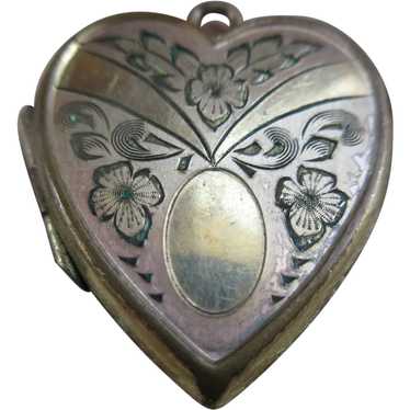 Vintage Heart Locket in Gold Fill