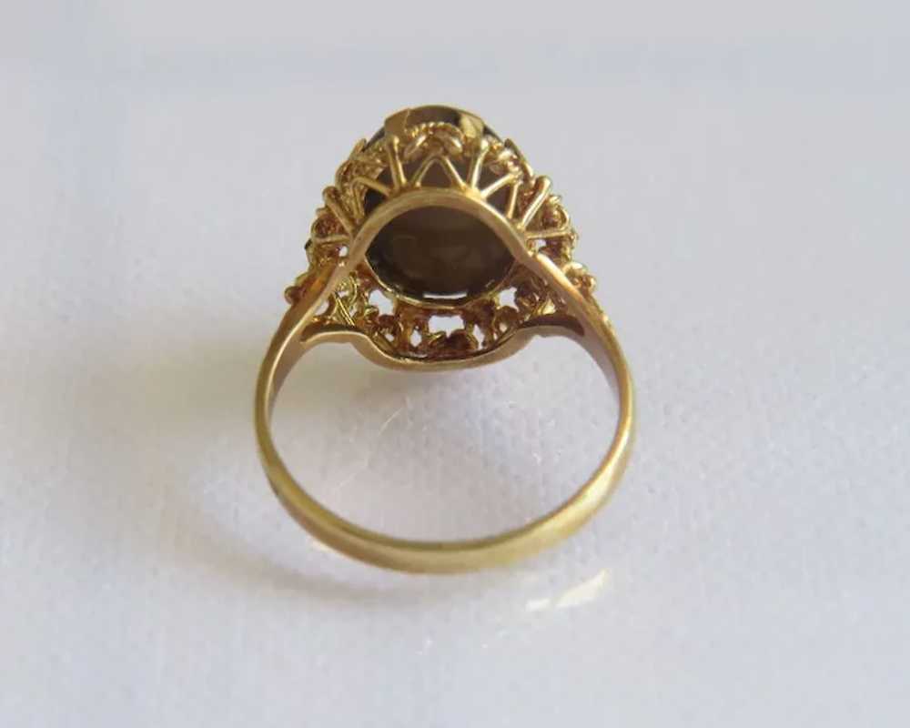 Tiger´s Eye cabochon ring, 14k yellow gold - image 5