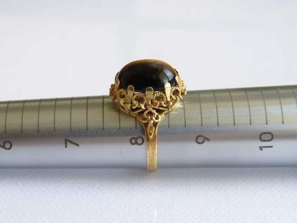 Tiger´s Eye cabochon ring, 14k yellow gold - image 8