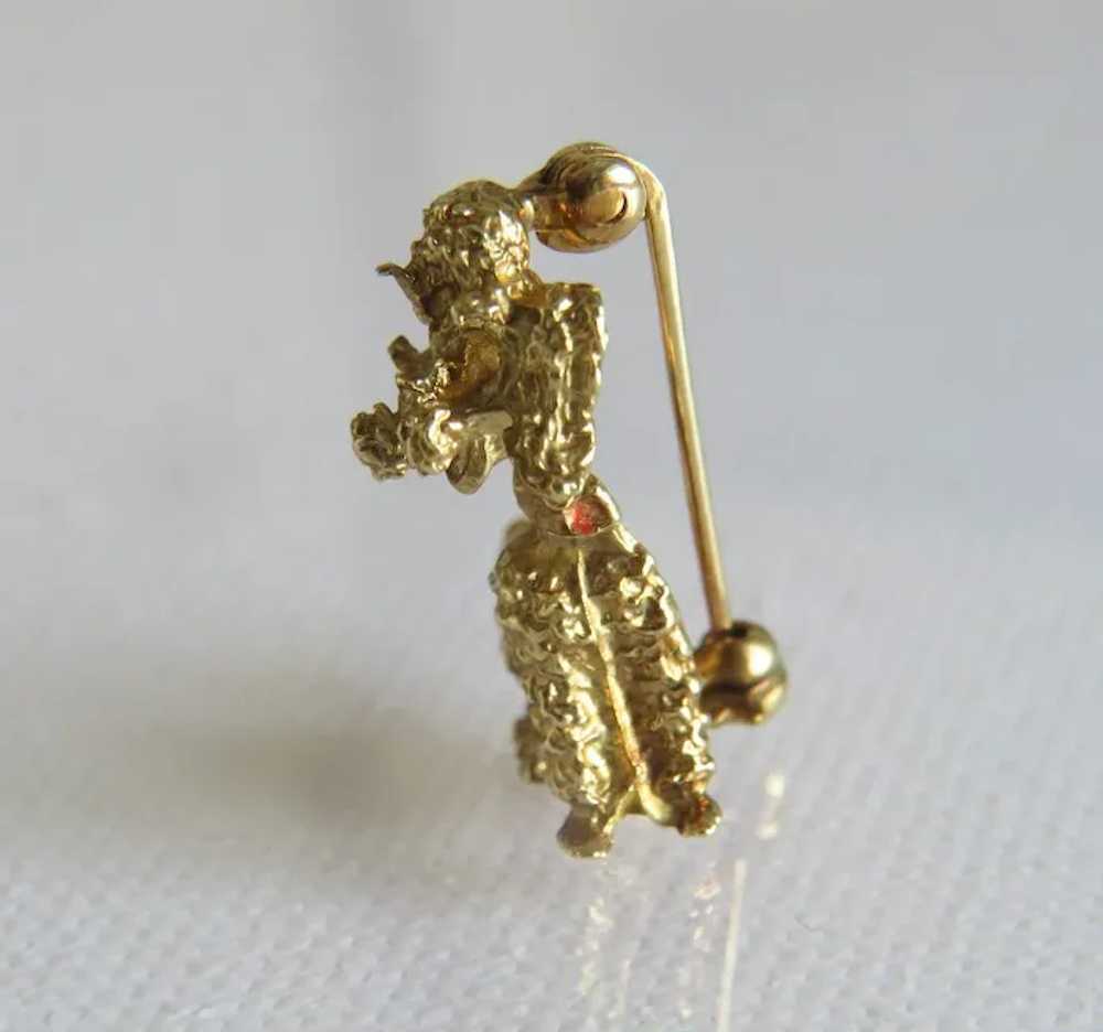 Antique 14 k yellow gold poodle brooch, 19th cent… - image 4