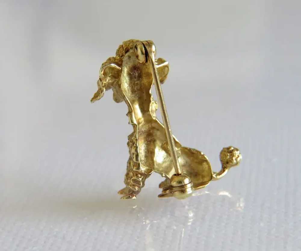 Antique 14 k yellow gold poodle brooch, 19th cent… - image 5