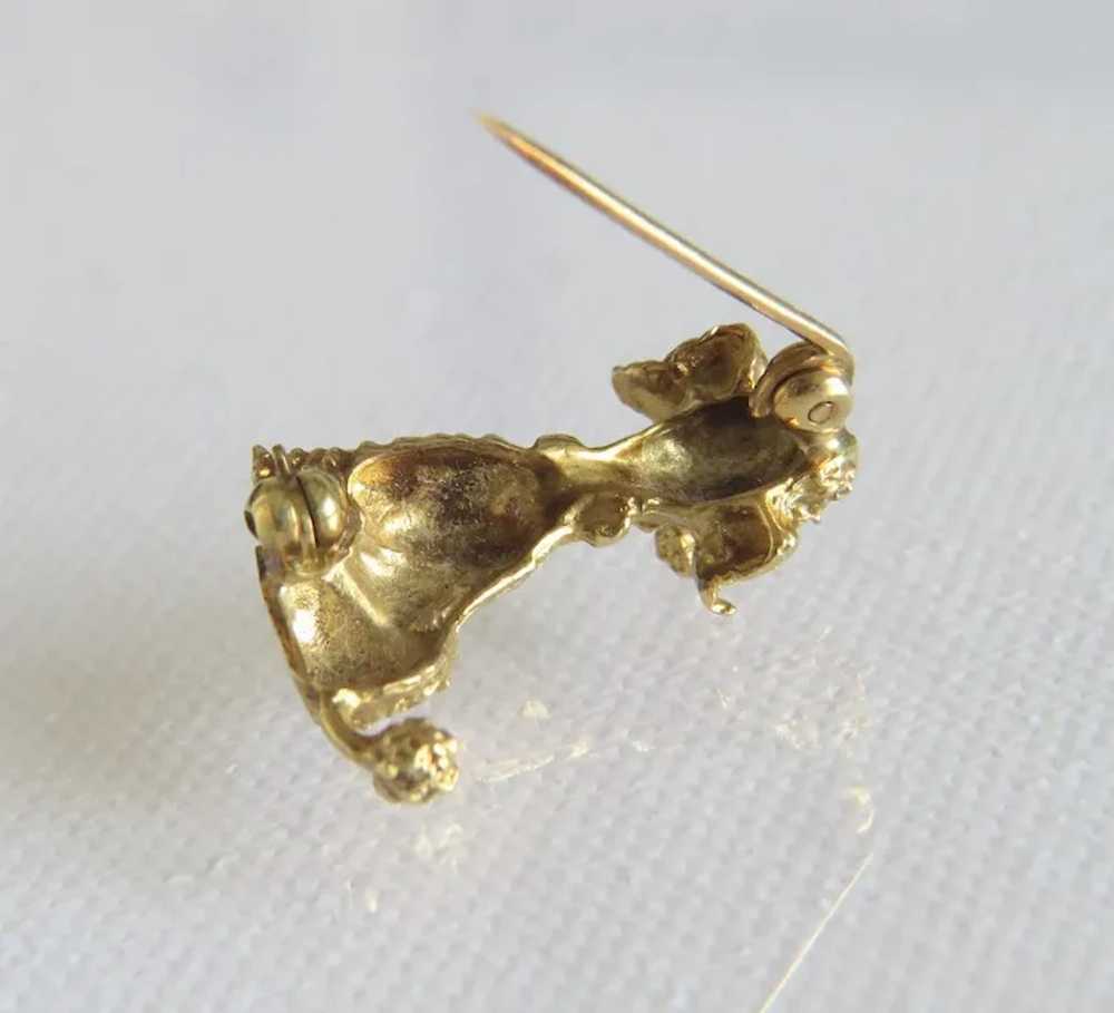 Antique 14 k yellow gold poodle brooch, 19th cent… - image 7