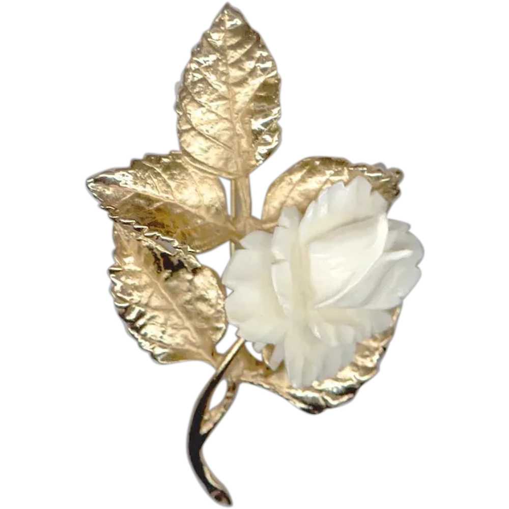 Elegant Napier Sterling Silver Rose Pin - image 1