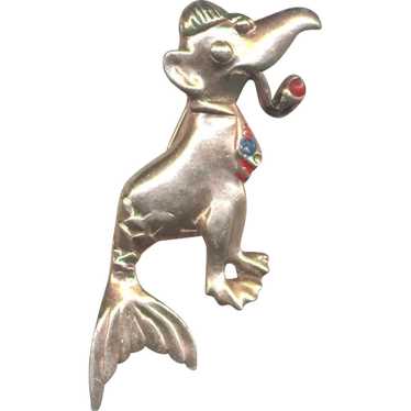 Strange Weird Animal CREATURE PIN Smoking a Pipe - image 1