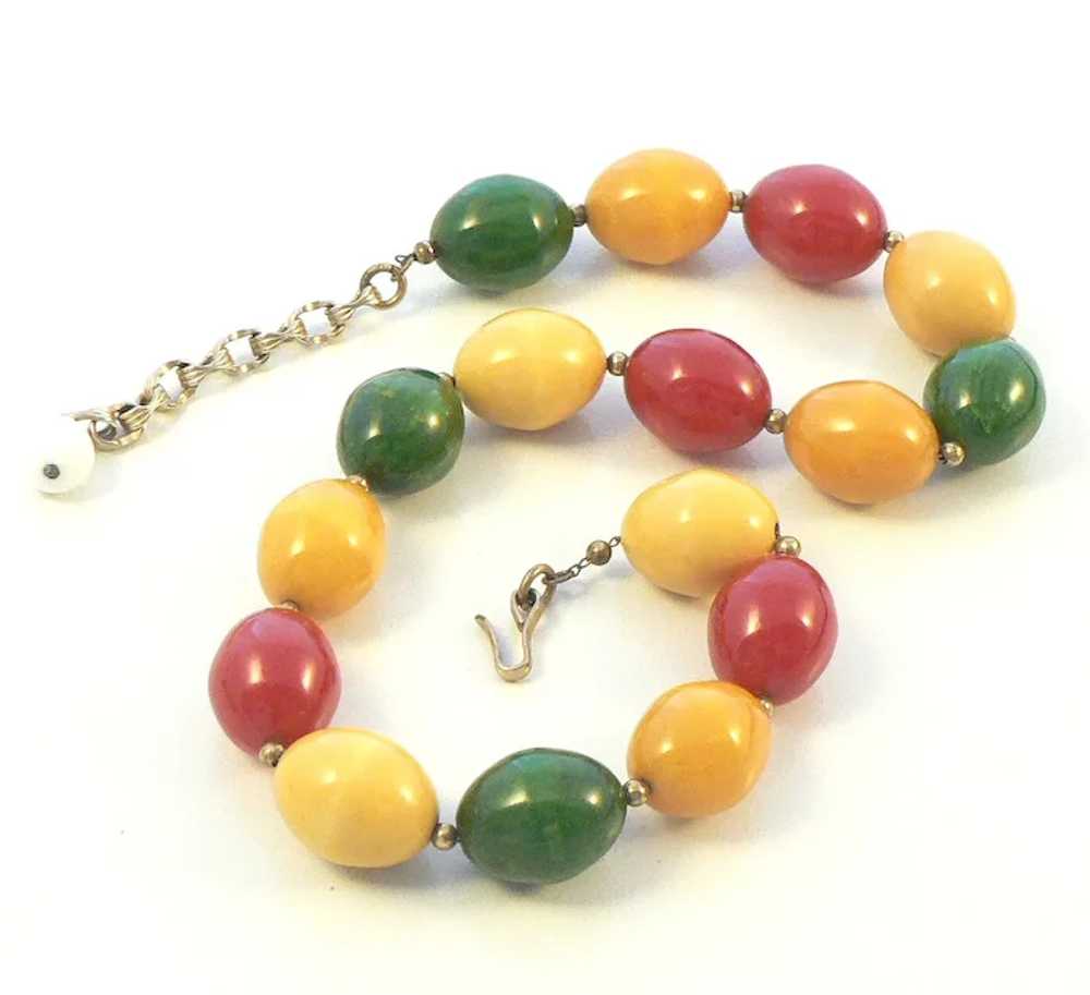 Bakelite Multicolor Bead Necklace - image 10