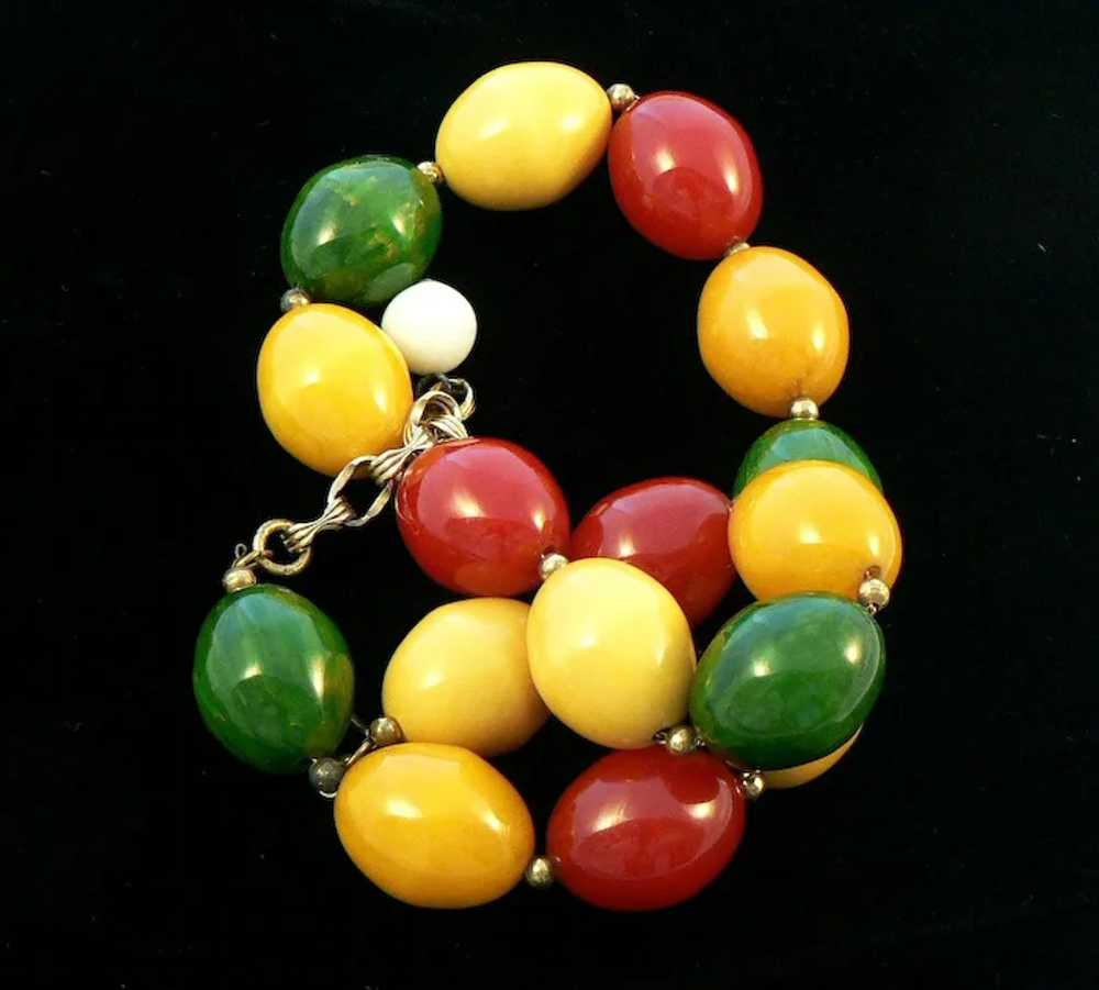 Bakelite Multicolor Bead Necklace - image 3