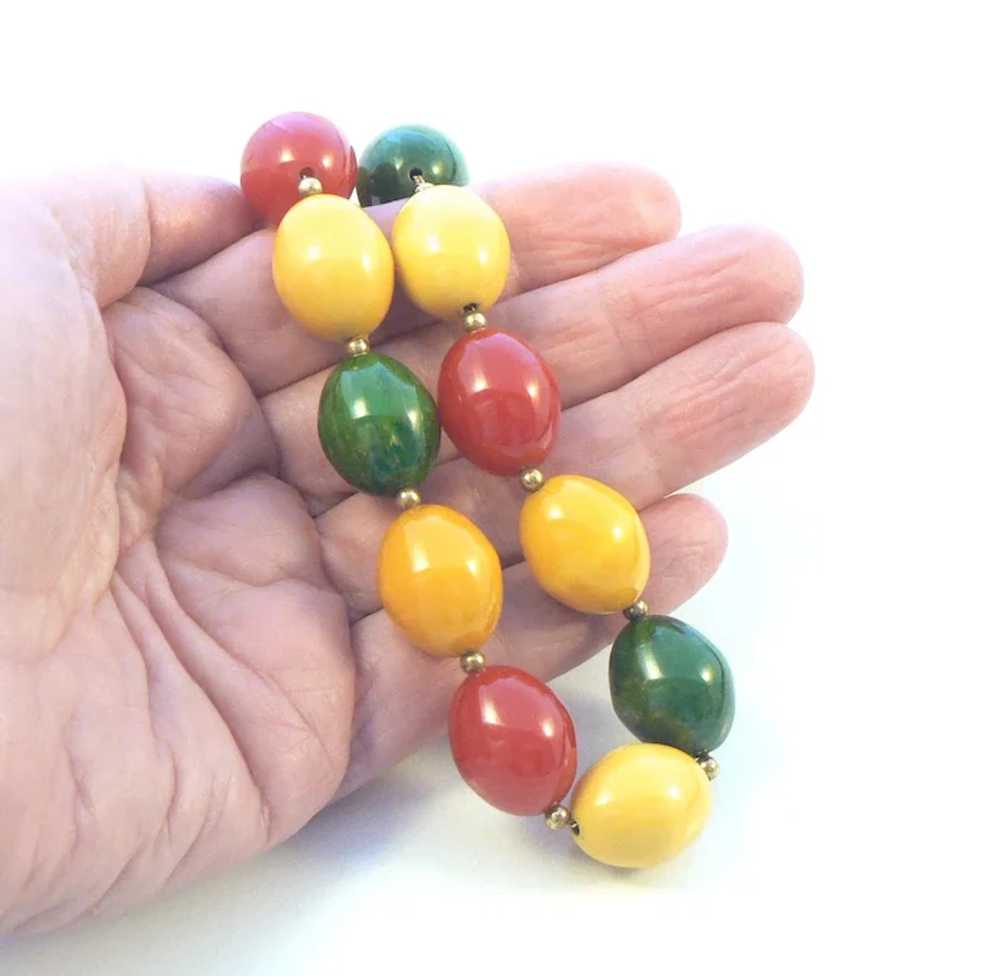 Bakelite Multicolor Bead Necklace - image 4