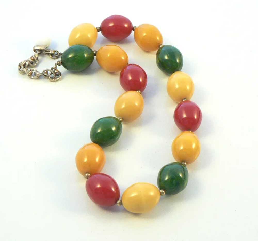 Bakelite Multicolor Bead Necklace - image 5