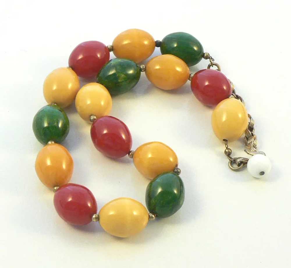 Bakelite Multicolor Bead Necklace - image 6