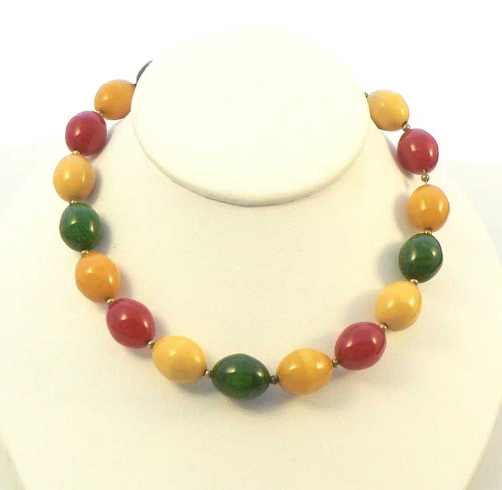 Bakelite Multicolor Bead Necklace - image 8