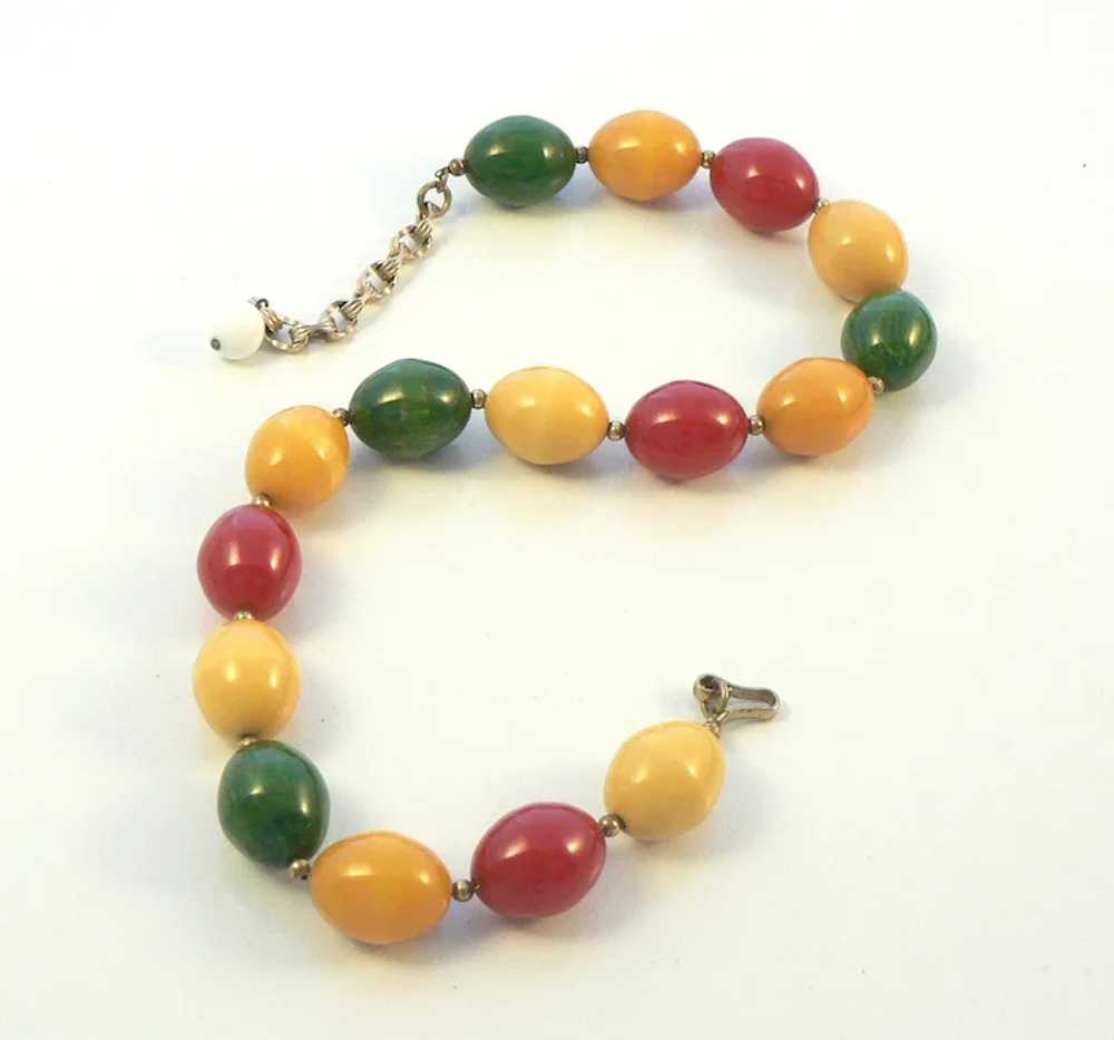Bakelite Multicolor Bead Necklace - image 9