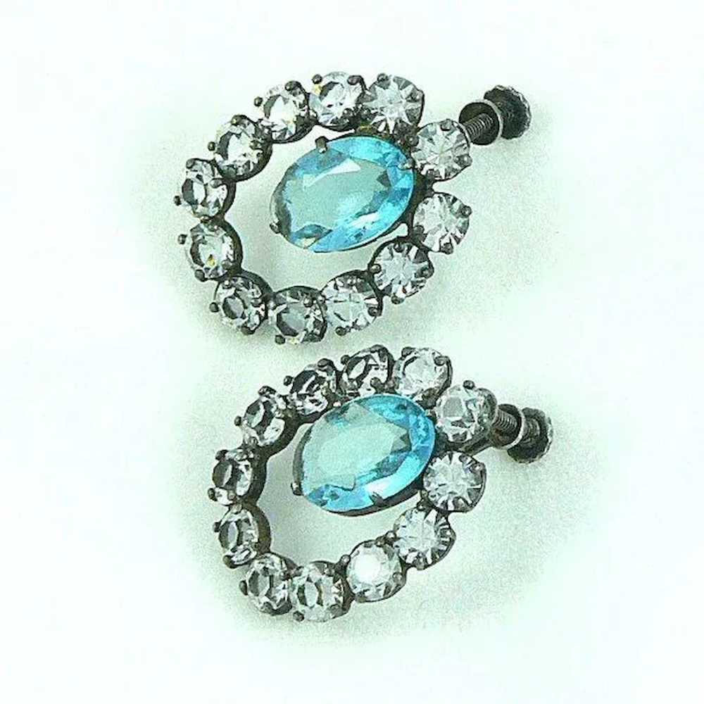 Sparkling Sterling Silver Blue Topaz Glass and Pa… - image 2