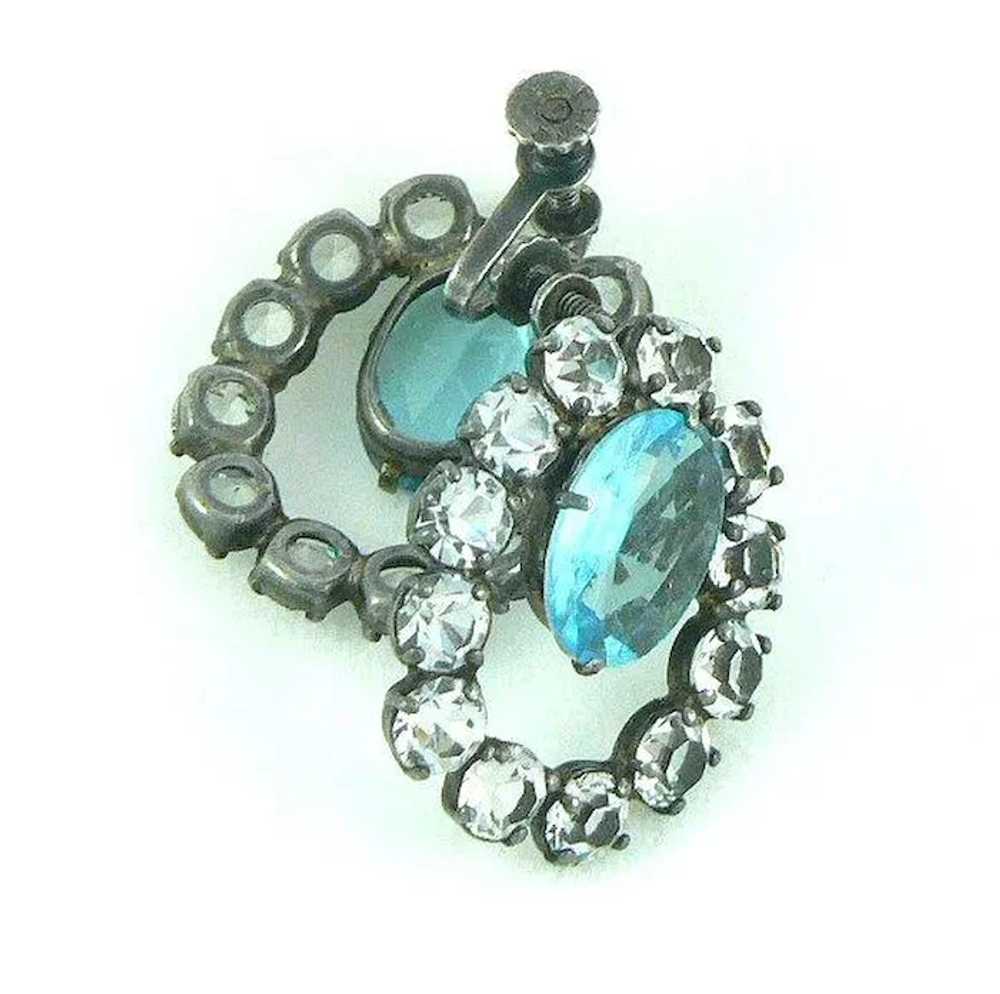 Sparkling Sterling Silver Blue Topaz Glass and Pa… - image 3