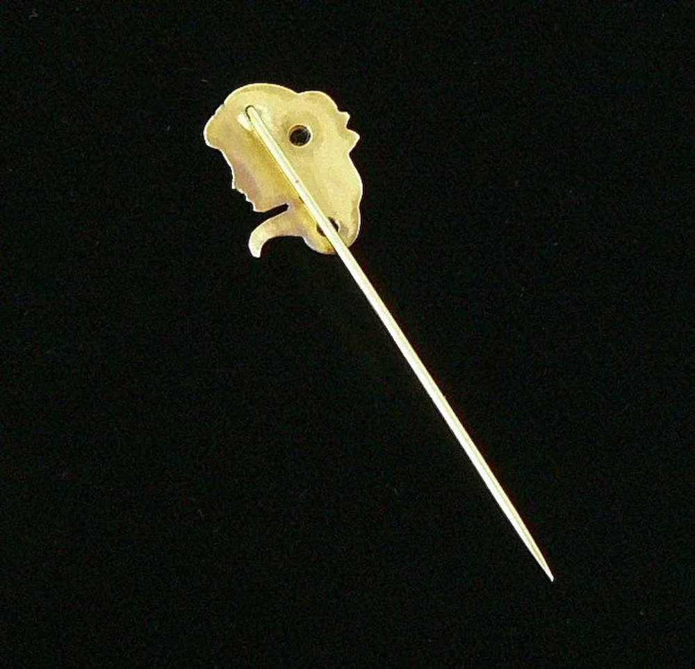 Beautiful Art Nouveau 10K Figural Stick Pin with … - image 4