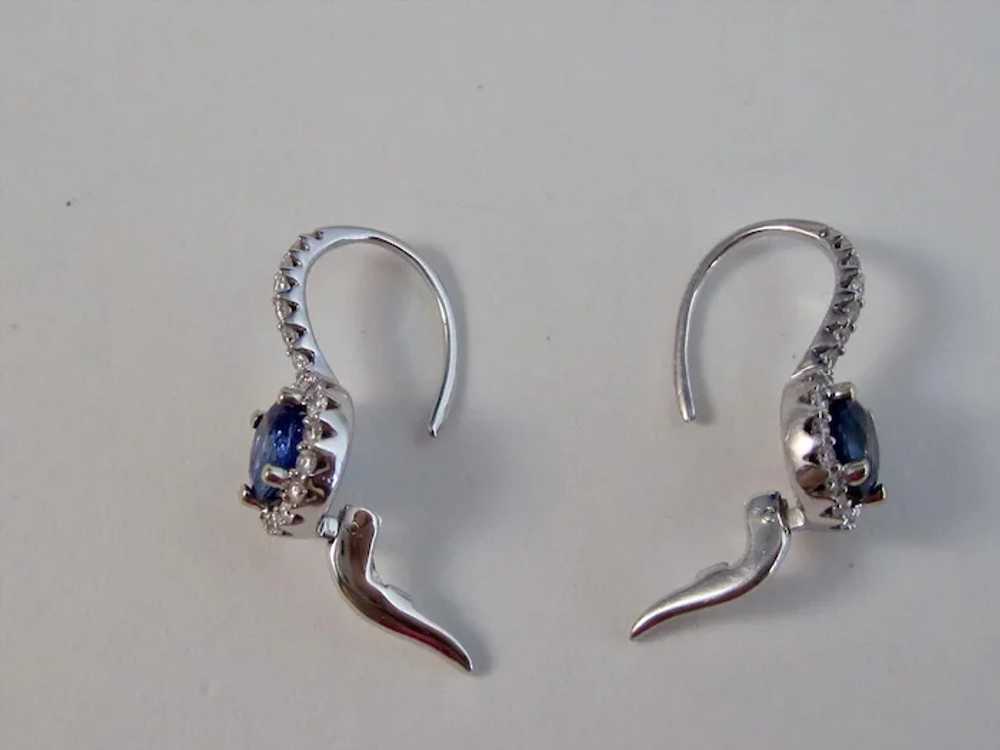 Vintage Estate Natural Sapphire & Diamond Earring… - image 4