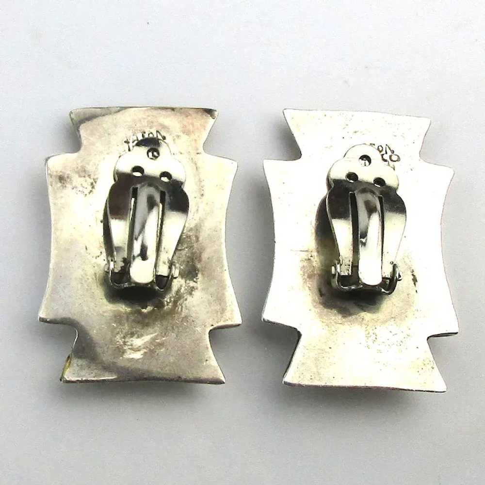 Taxco LATON Sterling Silver Clip Earrings Moderni… - image 4