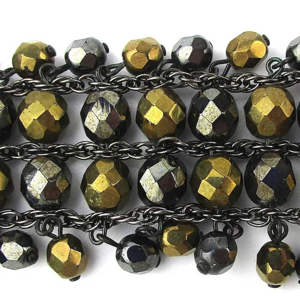 Vintage KJL Metal Bead Dangles Cha-Cha Bracelet K… - image 2