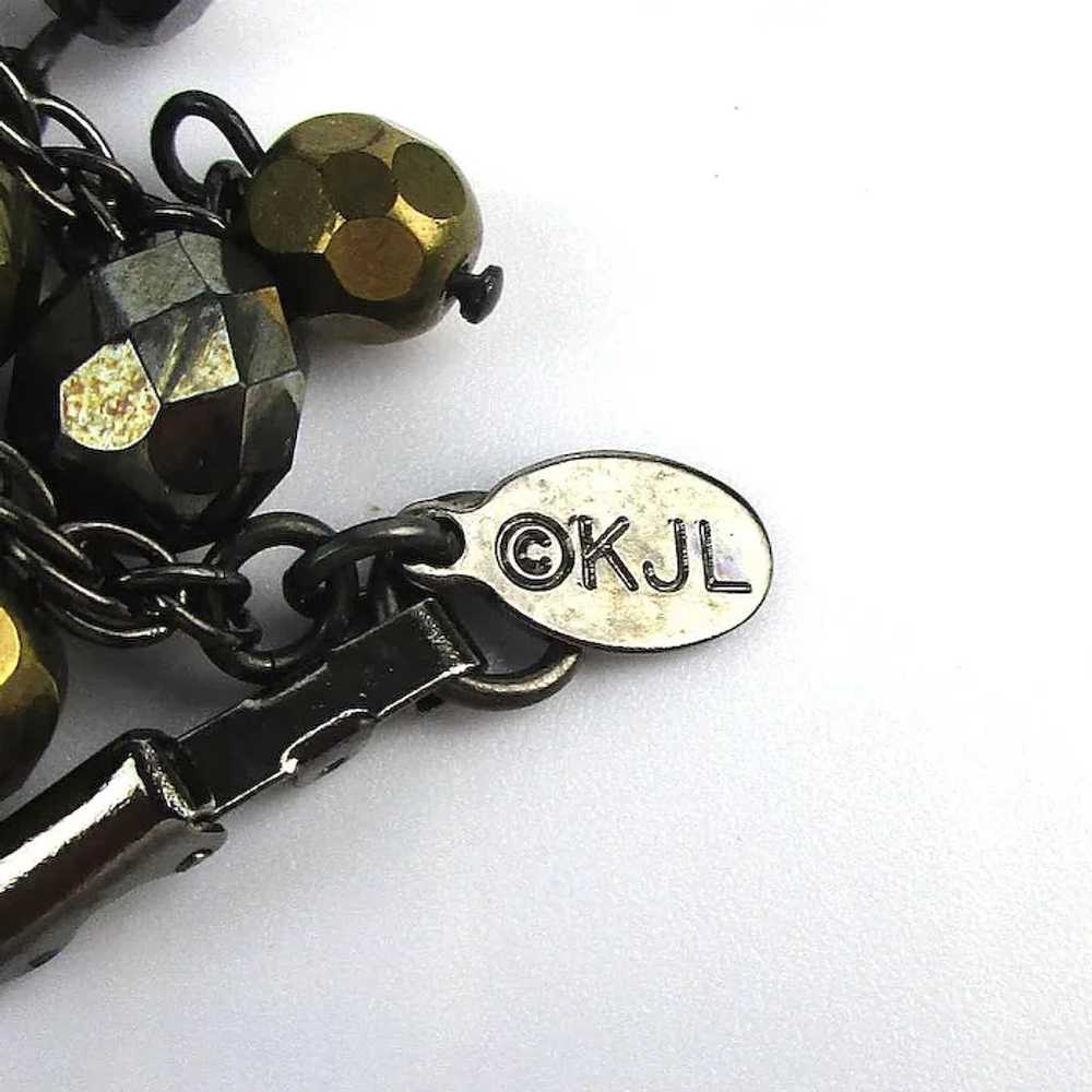 Vintage KJL Metal Bead Dangles Cha-Cha Bracelet K… - image 5