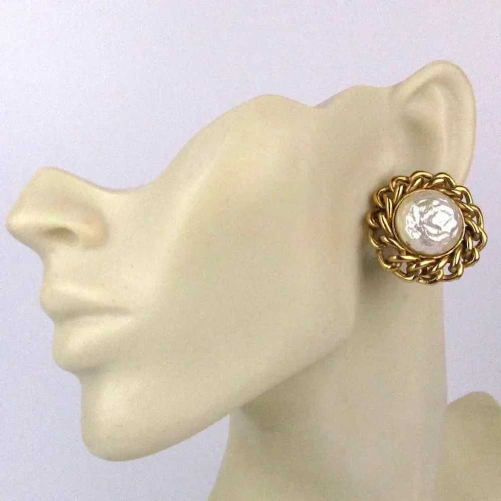 Bold Sarah Cov Faux Mabe Pearl Pin Earrings Set L… - image 3