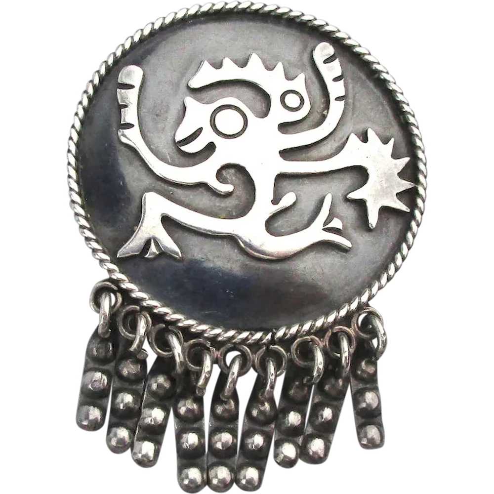 Taxco MARICELA 925 Sterling Pin Pendant Isidro Ga… - image 1