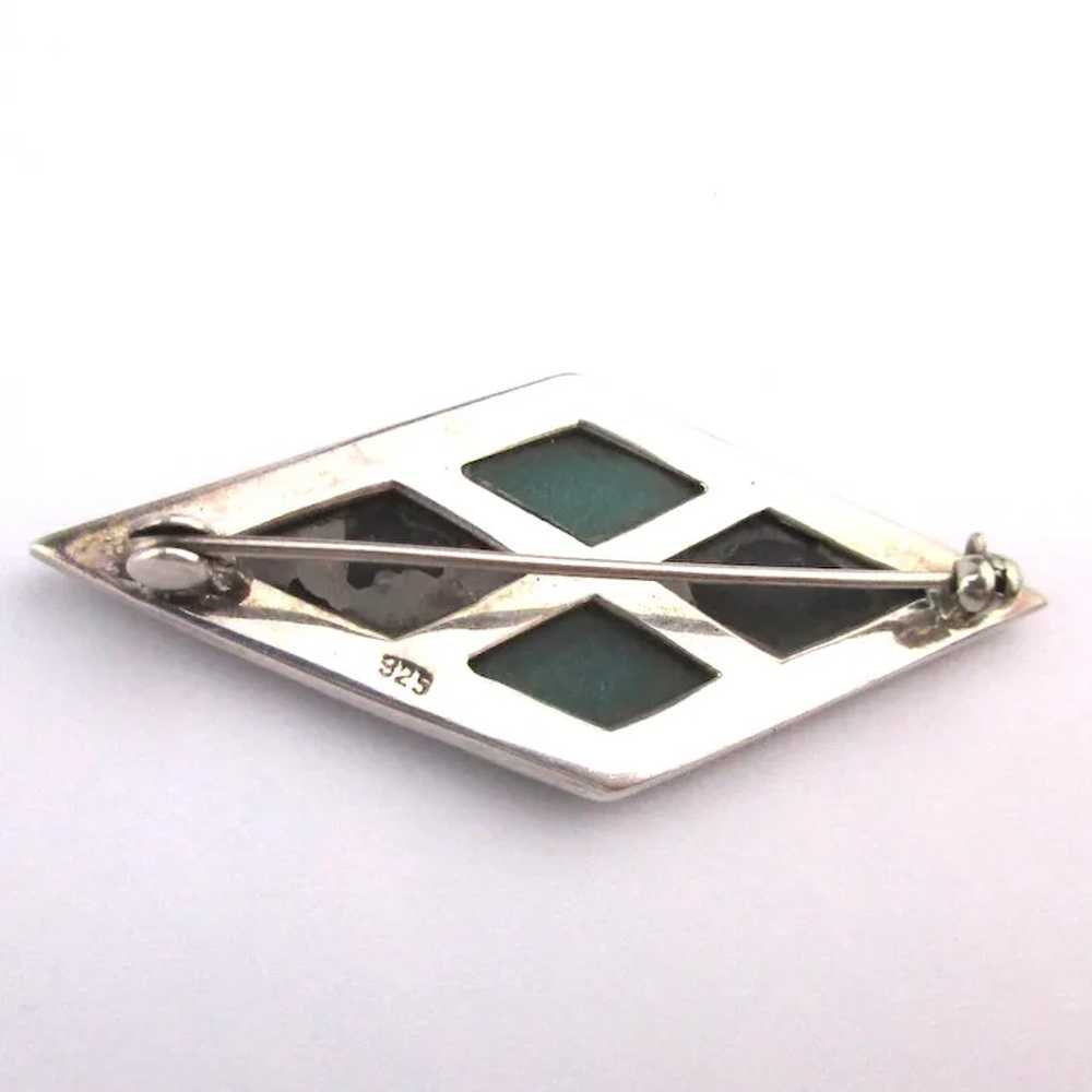 Art Deco Style Sterling Silver Gemstone Marcasite… - image 3