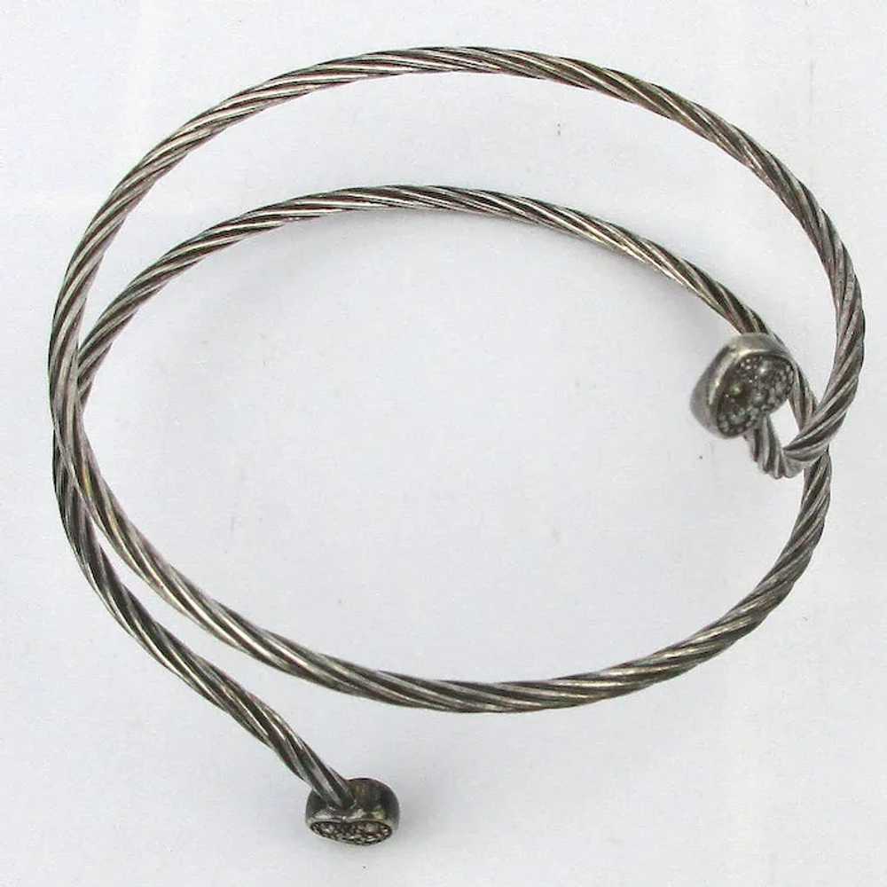 Sterling Silver Wraparound Upper Arm Bracelet w/ … - image 2