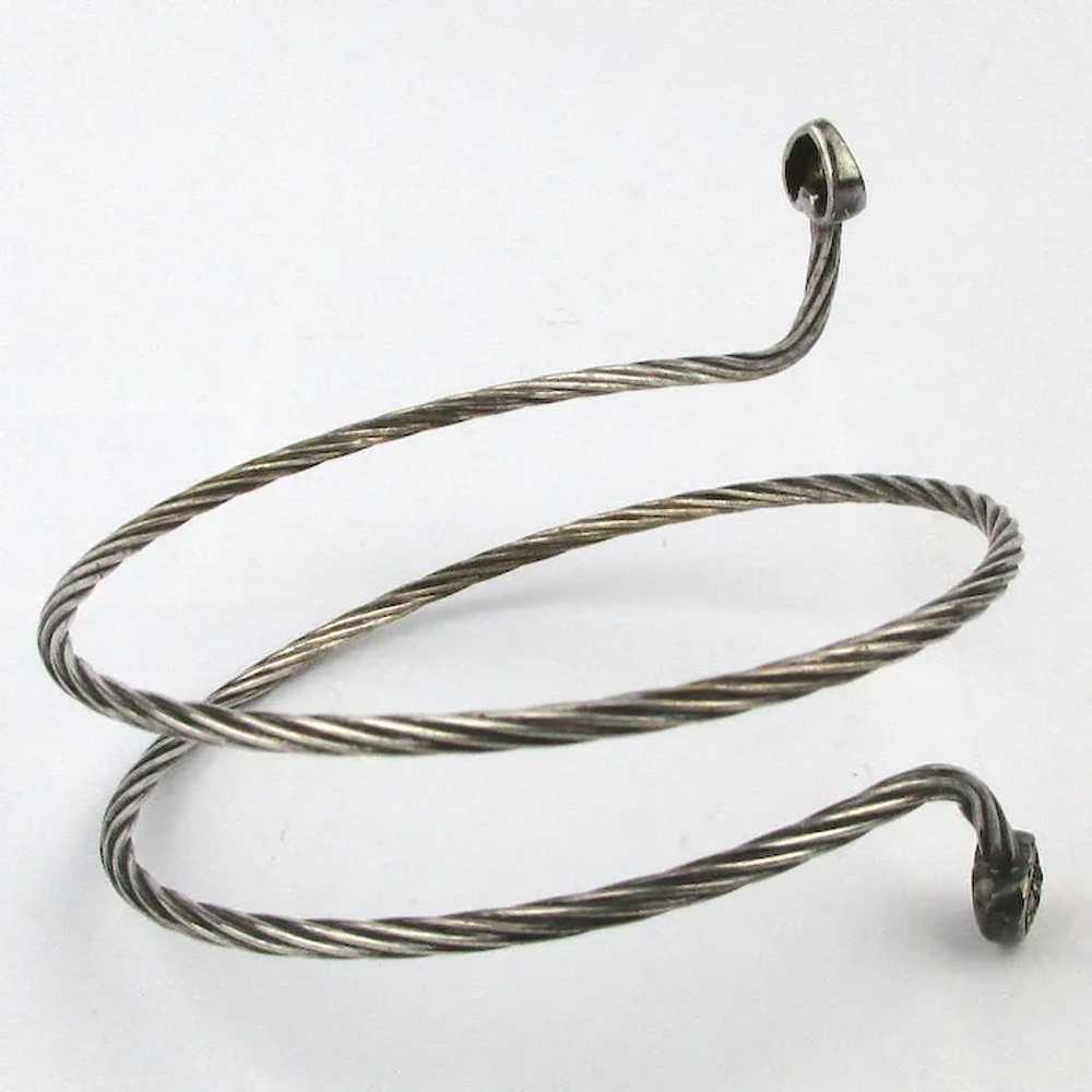 Sterling Silver Wraparound Upper Arm Bracelet w/ … - image 3