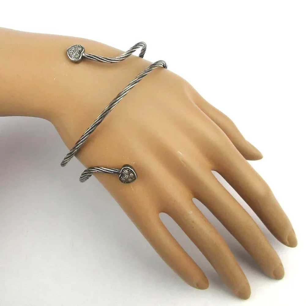 Sterling Silver Wraparound Upper Arm Bracelet w/ … - image 4