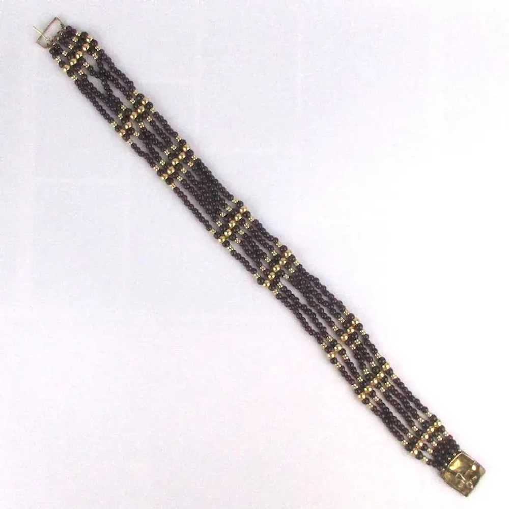 Sylvia Sims Gold on Sterling Garnet Necklace Mult… - image 7