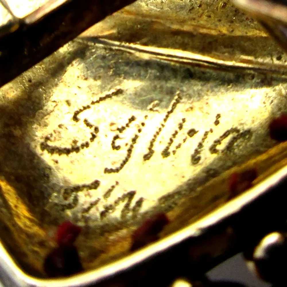 Sylvia Sims Gold on Sterling Garnet Necklace Mult… - image 8