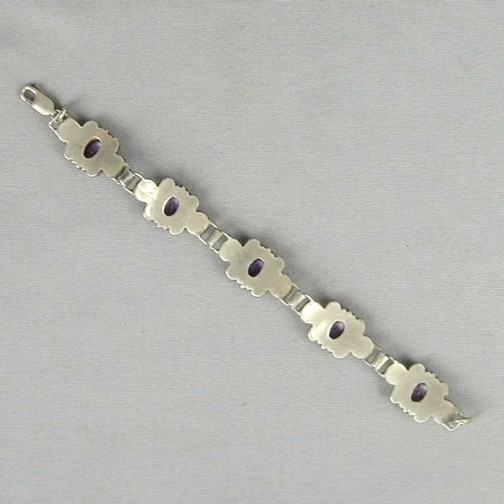 Vintage Sterling Silver Amethyst Bracelet - image 6