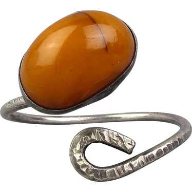 Sterling Silver Cuff Bracelet w/ Big Old Egg Yolk 