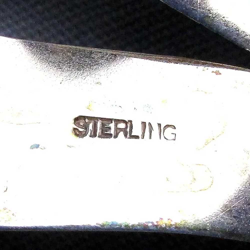 Art Deco Sterling Silver Rhinestone Pin Brooch - … - image 4