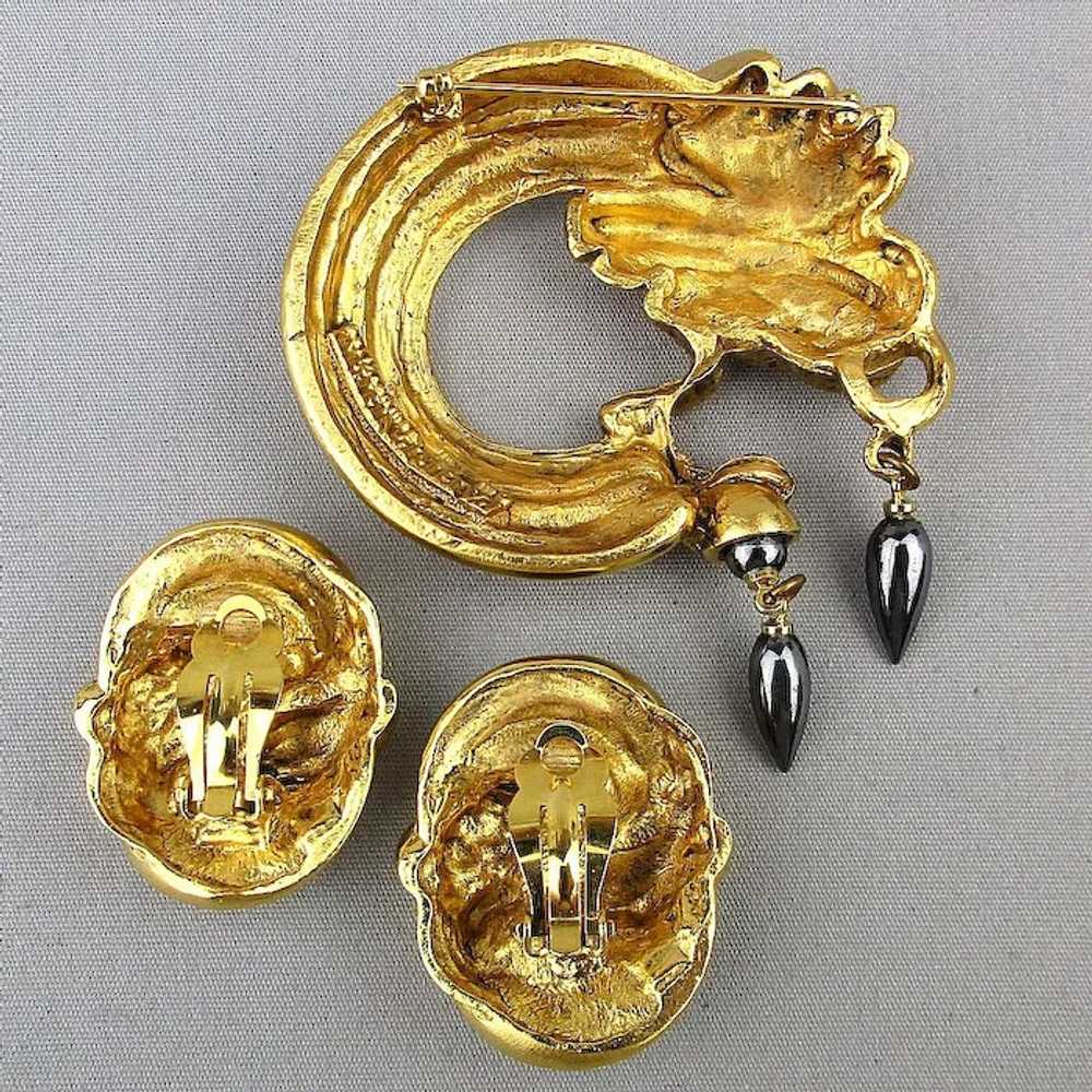 Vintage Designer Pin - Earrings Set Fahrenheit N.… - image 5