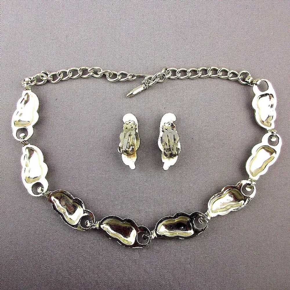 Vintage Signed STAR Necklace Earrings Set - 1940s… - image 5