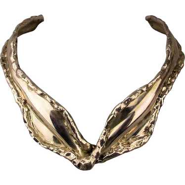 Modernist Brutalist Torque Sculptural Necklace All