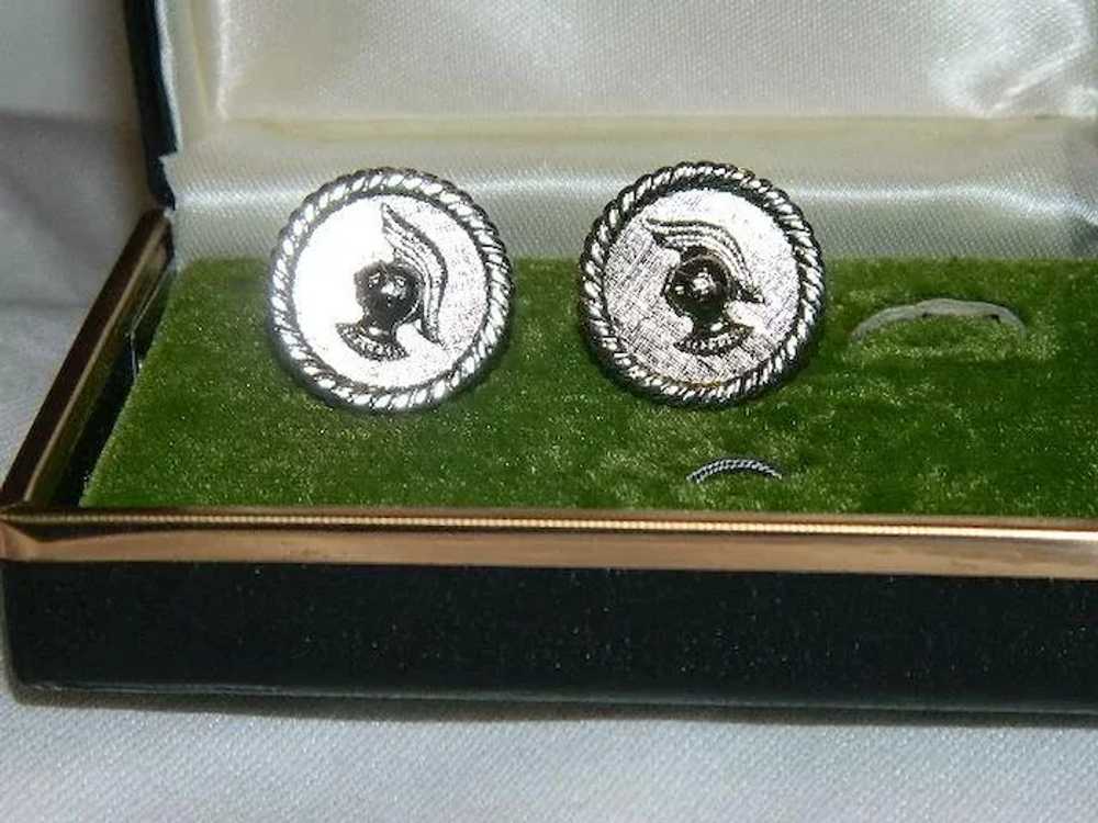 Imperial Silver Tone Roman Knight Cufflinks in Or… - image 3