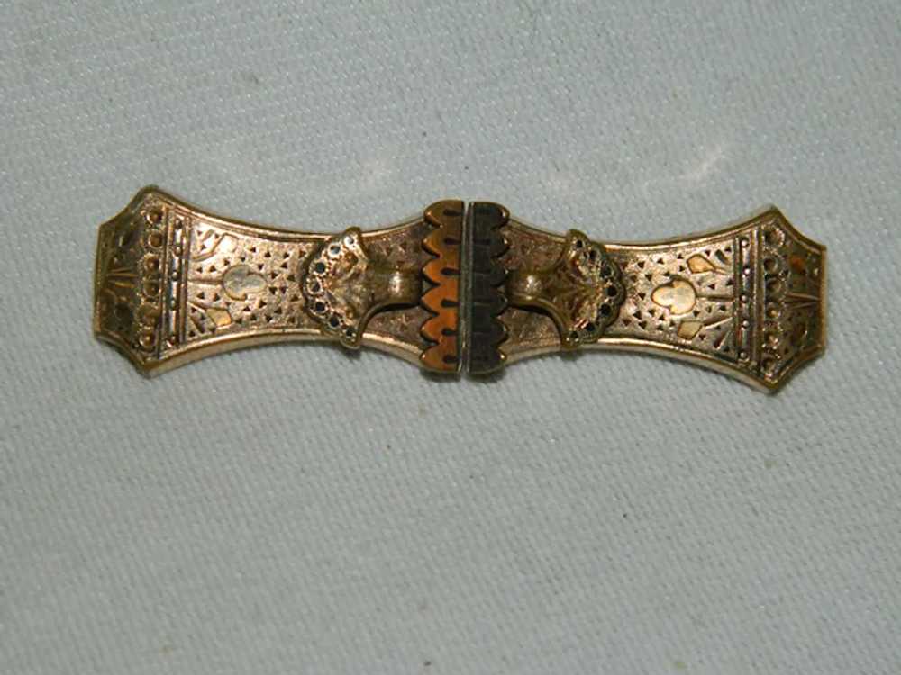 Victorian Gold Filled Collar Bar Brooch - image 2